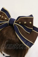 画像2: ALICE and the PIRATES / クリスのリボンヘッドドレス  ブラウン×ネイビー H-26-10-07-038-PA-AC-IG-ZH (2)
