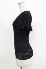画像2: F&A / 透かし編みラッフルノースリーブニットプルオーバー Free BLACK H-26-10-08-042-CA-TO-NS-ZH (2)