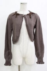 画像1: m petit by misako / AM*リボンニットボレロ S ブラウン H-26-10-08-047-LO-TO-NS-ZH (1)