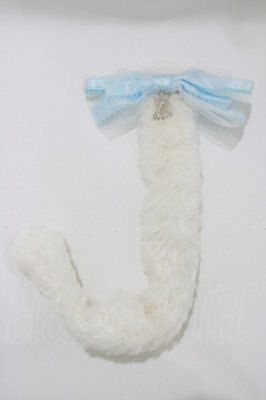 Preview of Sweet Heart kitty tail ブローチ  白×サックス