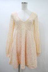 画像1: Diable baiser / レース×シフォンワンピース M ピンク H-26-10-08-1031-LO-OP-NS-ZH (1)