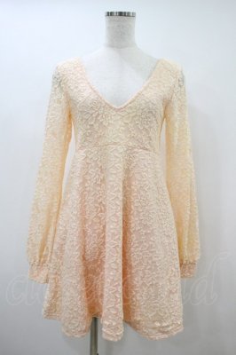 Preview of レース×シフォンワンピース M ピンク