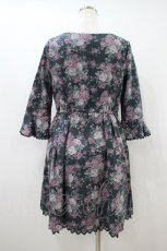 画像2: axes femme POETIQUE / ローズ起毛ワンピース M グリーン H-26-10-08-1032-AX-OP-NS-ZH (2)