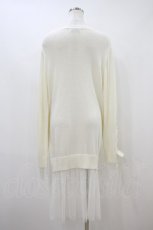 画像2: Ank Rouge / チュール切替カーディガン M オフ H-26-10-08-1051-CA-TO-AS-ZH (2)