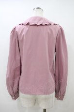 画像2: Ank Rouge / パールボタンフリル襟ブラウス M ピンク H-26-10-08-1063-CA-BL-AS-ZH (2)