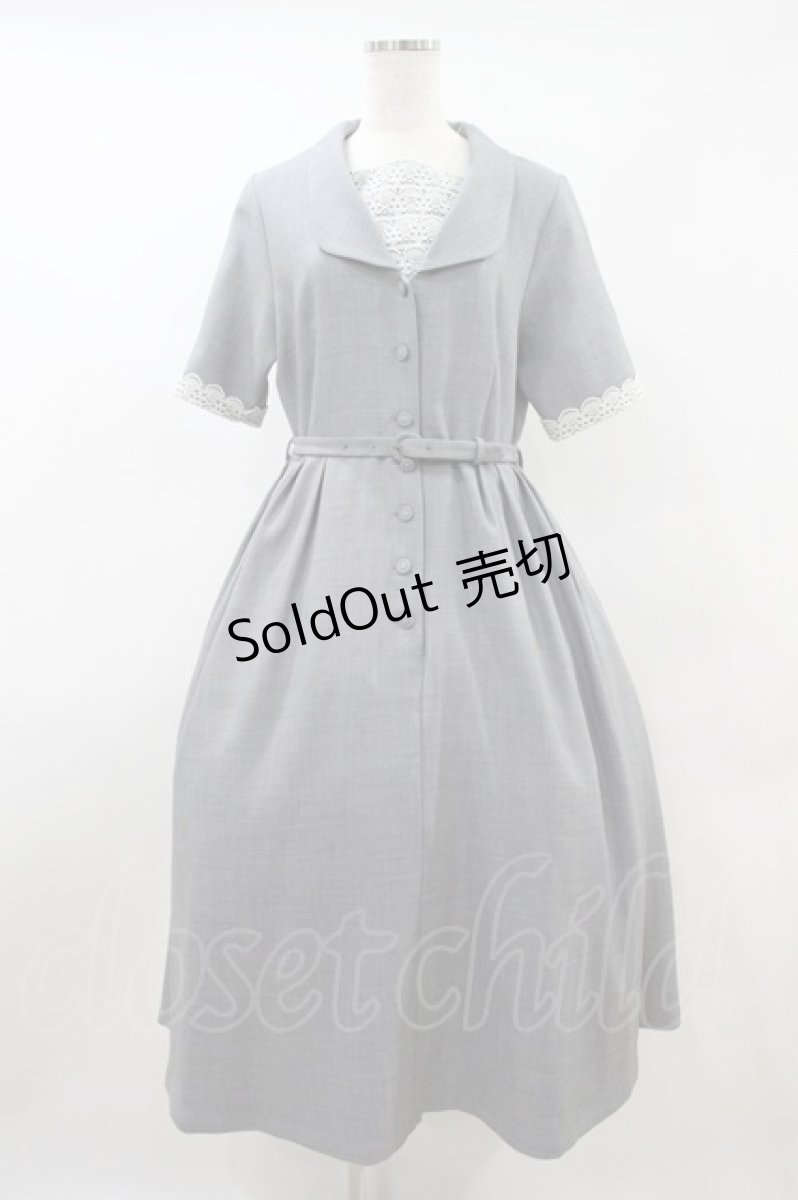 画像1: an another angelus / レースレイヤードクレリックワンピース Free グレー H-26-10-08-1021-CA-OP-YZ-ZH (1)