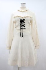 画像1: Ank Rouge / チュール切り替えニットワンピース M アイボリー H-26-10-08-1026-CA-OP-IG-ZH (1)