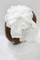 画像2: BABY,THE STARS SHINE BRIGHT / シフォンリボン丸型ヘッドドレス  オフ白 H-26-10-08-063-BA-AC-NS-ZH (2)