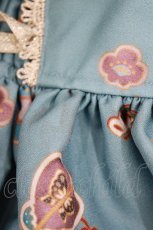 画像6: ALICE and the PIRATES / クリスの百鬼夜行〜宵に咲き誇る妖の華〜柄ハイウエストスカート one size fits all 孔雀青 H-26-10-08-007-PA-SK-SA-ZH (6)