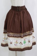 画像1: axes femme POETIQUE / レトロ喫茶ベルト付スカート M Dブラウン H-26-10-08-022-AX-SK-NS-ZH (1)