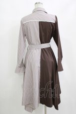 画像3: axes femme / 薔薇刺繍バイカラーワンピース M ブラウン H-26-10-09-028-AX-OP-NS-ZH (3)