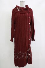 画像1: axes femme / ボタンデザインニットワンピ M ワイン H-26-10-09-034-AX-OP-NS-ZH (1)