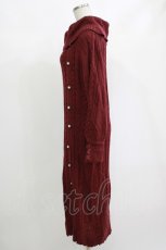 画像2: axes femme / ボタンデザインニットワンピ M ワイン H-26-10-09-034-AX-OP-NS-ZH (2)