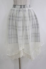 画像1: axes femme / チェック柄チュールスカート M 生成り/グレー H-26-10-09-039-AX-SK-NS-ZH (1)