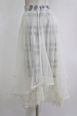 画像2: axes femme / チェック柄チュールスカート M 生成り/グレー H-26-10-09-039-AX-SK-NS-ZH (2)