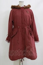 画像1: axes femme / フロント刺繍モッズコート M ワイン H-26-10-09-041-AX-CO-NS-ZH (1)