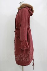 画像2: axes femme / フロント刺繍モッズコート M ワイン H-26-10-09-041-AX-CO-NS-ZH (2)