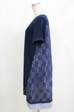 画像2: axes femme / バック切り替えカットチュニック M ネイビー H-26-10-09-052-AX-TO-NS-ZH (2)