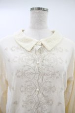 画像3: axes femme / 刺繍入シャツデザインプルオーバー M 生成り H-26-10-09-1039-AX-TO-NS-ZH (3)