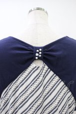 画像3: axes femme / バックリボンボーダートップス M オフ/ネイビー H-26-10-09-1043-AX-TO-NS-ZH (3)