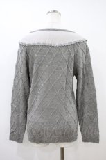 画像2: axes femme / シフォン切替ニットプルオーバー M グレー H-26-10-09-1046-AX-TO-NS-ZH (2)