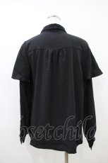 画像2: axes femme / メロディ刺繍ケープ袖ブラウス M ブラック H-26-10-09-1049-AX-BL-NS-ZH (2)