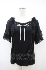 画像1: axes femme POETIQUE / ヒマワリ刺繍フリルカットプルオーバー M ブラック H-26-10-09-1050-AX-TO-NS-ZH (1)
