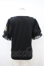 画像2: axes femme POETIQUE / ヒマワリ刺繍フリルカットプルオーバー M ブラック H-26-10-09-1050-AX-TO-NS-ZH (2)