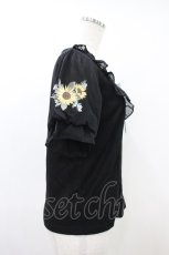 画像3: axes femme POETIQUE / ヒマワリ刺繍フリルカットプルオーバー M ブラック H-26-10-09-1050-AX-TO-NS-ZH (3)