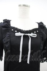 画像4: axes femme POETIQUE / ヒマワリ刺繍フリルカットプルオーバー M ブラック H-26-10-09-1050-AX-TO-NS-ZH (4)