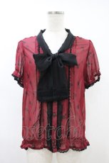 画像1: axes femme / アンティークキーモチーフブラウス M ワイン H-26-10-09-1054-AX-BL-NS-ZH (1)