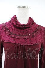 画像4: axes femme / レース切替プルオーバ－ M ワイン H-26-10-09-1055-AX-TO-NS-ZH (4)