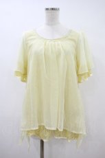 画像1: axes femme / レース×シフォントップス M イエロー H-26-10-09-1060-AX-TO-NS-ZH (1)