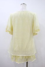 画像2: axes femme / レース×シフォントップス M イエロー H-26-10-09-1060-AX-TO-NS-ZH (2)