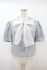 画像1: Ank Rouge / ビジュボタンチェックトップス M グレーｘシロ H-26-10-09-1061-CA-BL-YM-ZH (1)
