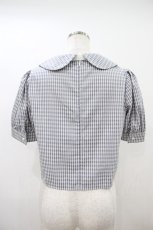 画像2: Ank Rouge / ビジュボタンチェックトップス M グレーｘシロ H-26-10-09-1061-CA-BL-YM-ZH (2)