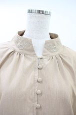 画像3: axes femme / 襟刺繍ロングシャツワンピース M ベージュ H-26-10-09-1009-AX-OP-NS-ZH (3)