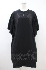 画像1: axes femme / チャイナ釦刺繍ワンピース Free ブラック H-26-10-09-1010-AX-OP-NS-ZH (1)