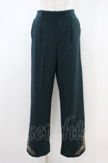 画像1: axes femme / 花刺繍ストレートカットパンツ M グリーン H-26-10-09-1002-AX-PA-NS-ZH (1)
