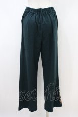 画像2: axes femme / 花刺繍ストレートカットパンツ M グリーン H-26-10-09-1002-AX-PA-NS-ZH (2)