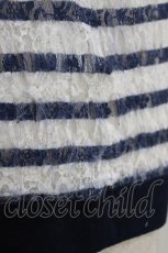 画像4: axes femme / レースボーダートップス M ネイビー/オフ H-26-10-09-056-AX-TO-NS-ZH (4)