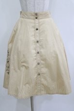 画像1: axes femme / 刺繍入りカラースカート M アイボリー H-26-10-09-024-AX-SK-NS-ZH (1)