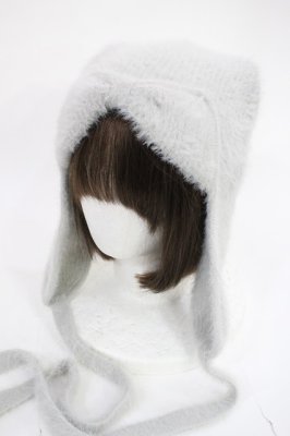 Preview of ribbonイヤーフラップニットキャップ  グレー