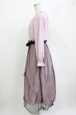 画像2: Ank Rouge / チュールドッキングワンピース M ピンク×クロ H-26-10-10-1005-CA-OP-OW-ZH (2)