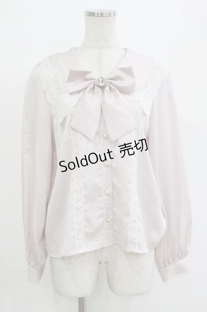 画像1: Ank Rouge / ラッセルレースリボンセーラーブラウス M ピンク H-26-10-10-1047-CA-BL-SA-ZH (1)