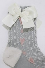 画像2: m petit by misako / AMCSハートリボンPL  グレー H-26-10-10-1066-LO-ZA-NS-ZH (2)