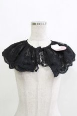 画像1: m petit by misako / AMレース付け襟  ブラック H-26-10-10-1069-LO-ZA-NS-ZH (1)