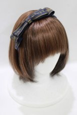 画像1: Angelic Pretty / Crownロゴリボンカチューシャ  ネイビー H-26-10-10-1071-AP-AC-NS-ZH (1)