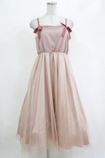画像1: Maison de FLEUR Petite Robe canone / エリカが躍るキャミワンピース S ピンク H-26-10-10-1012-LO-OP-NS-ZH (1)
