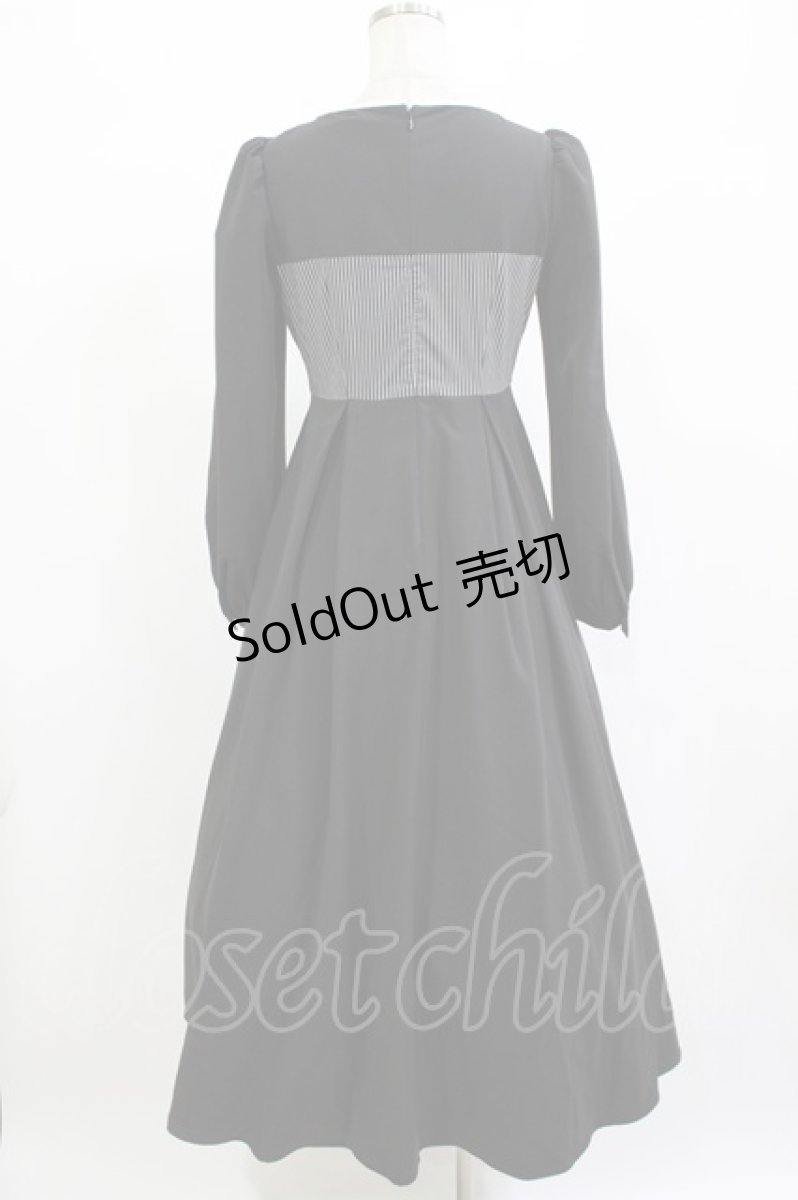 画像3: Maison de FLEUR Petite Robe canone / 森でワルツをワンピース（ストライプ） S BLACK H-26-10-10-1016-LO-OP-NS-ZH (3)